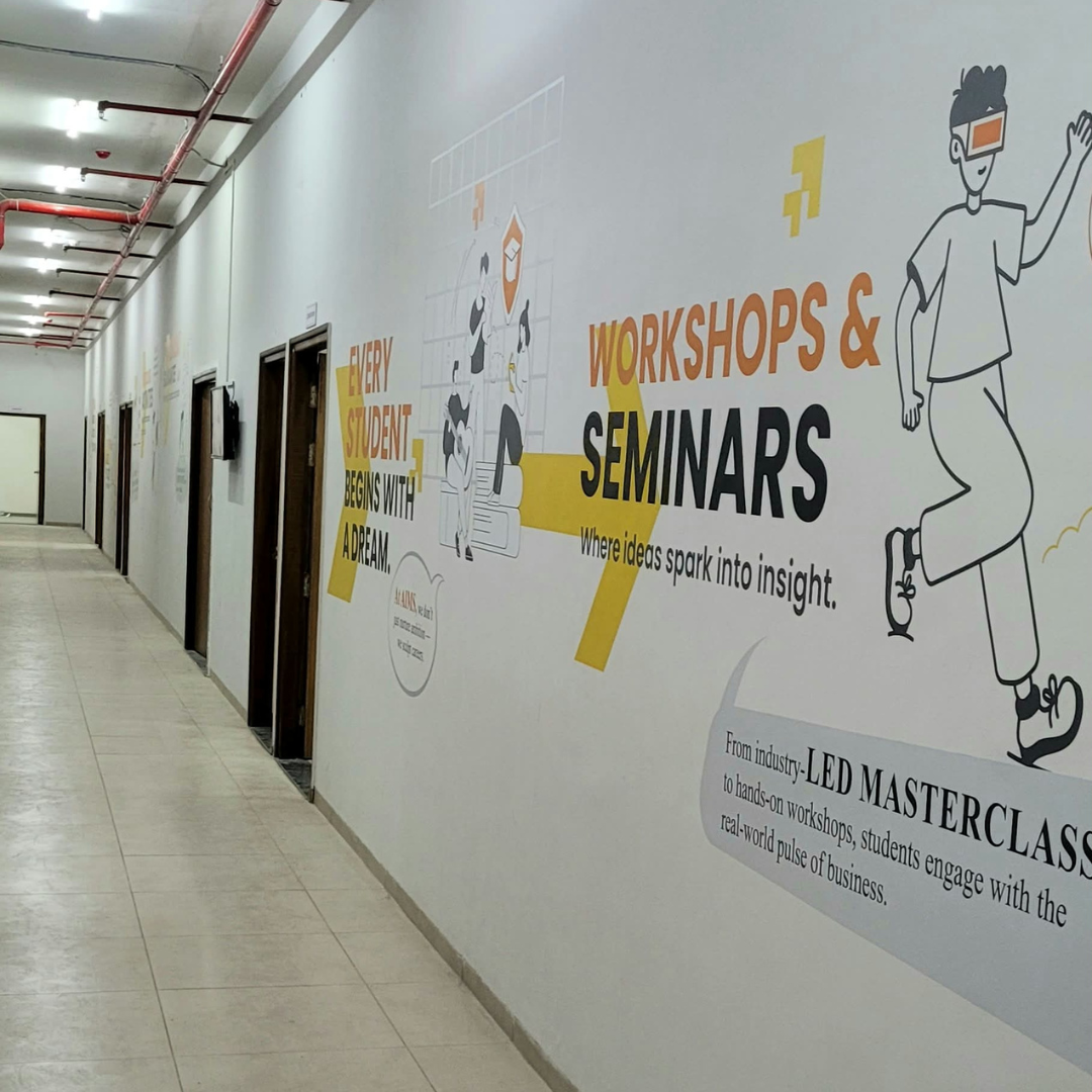 AIMS Institute workshops and seminars corridor mural