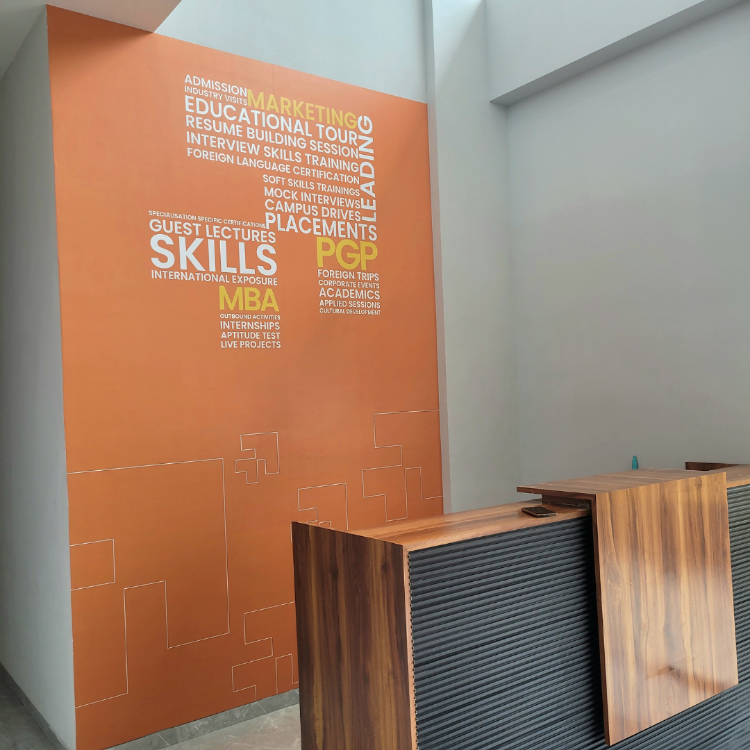 AIMS Institute reception wall branding