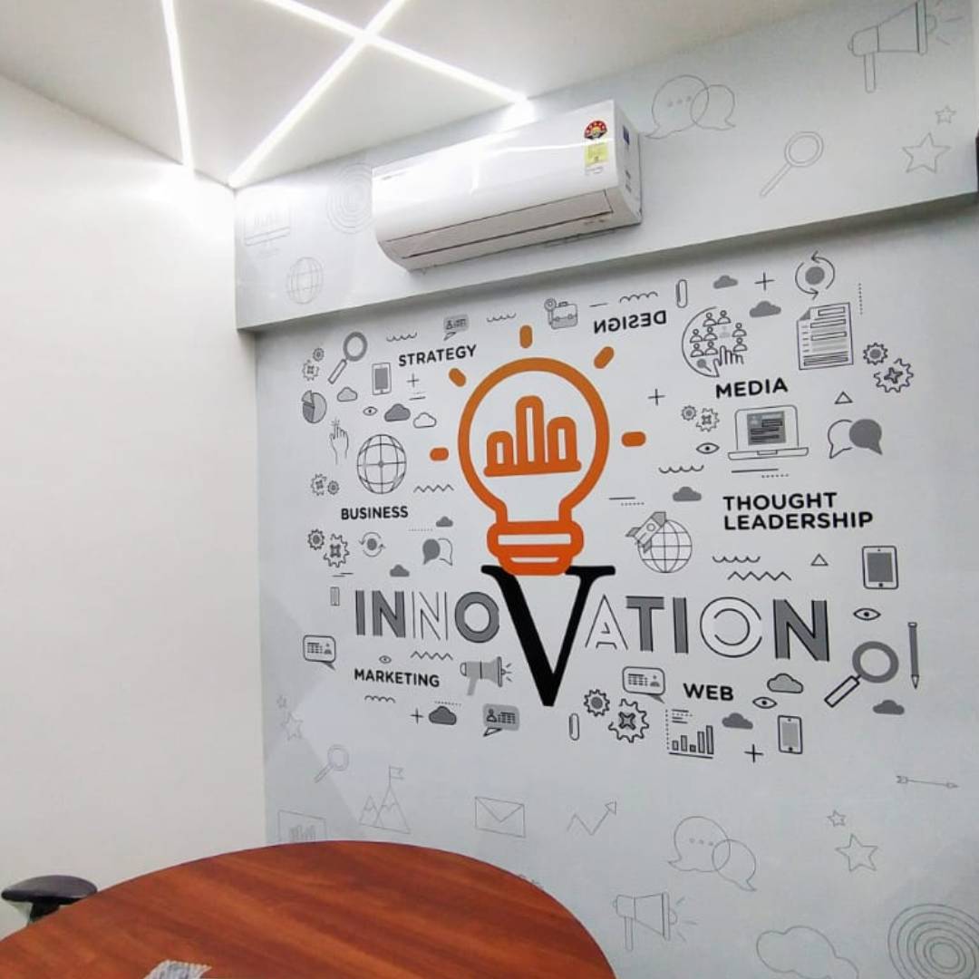The Vanilla Theory innovation wall graphic