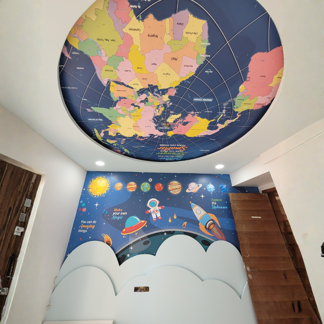 Solar system wallpaper and celestial ceiling artwork